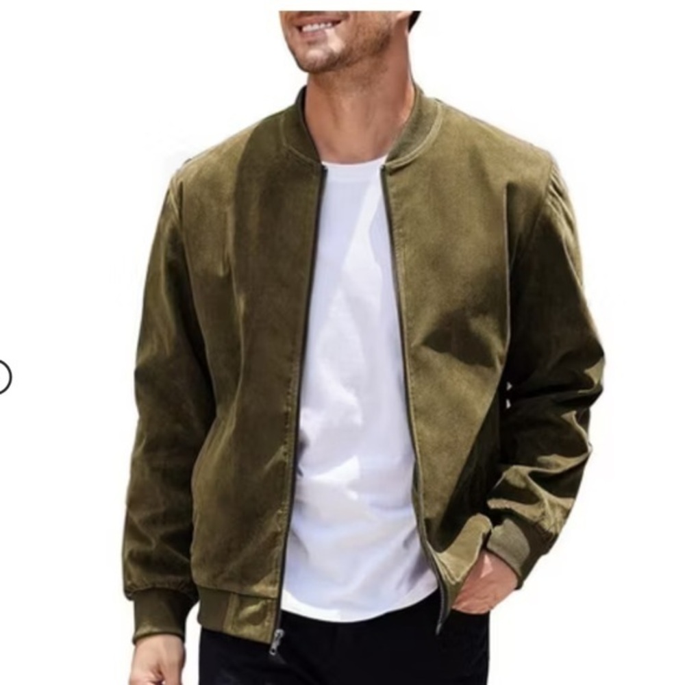 NWOT Coofandy Olive Green Men's Bomber Jacket